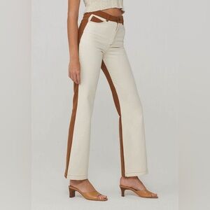Paloma Wool Cream and Brown Women Jeans